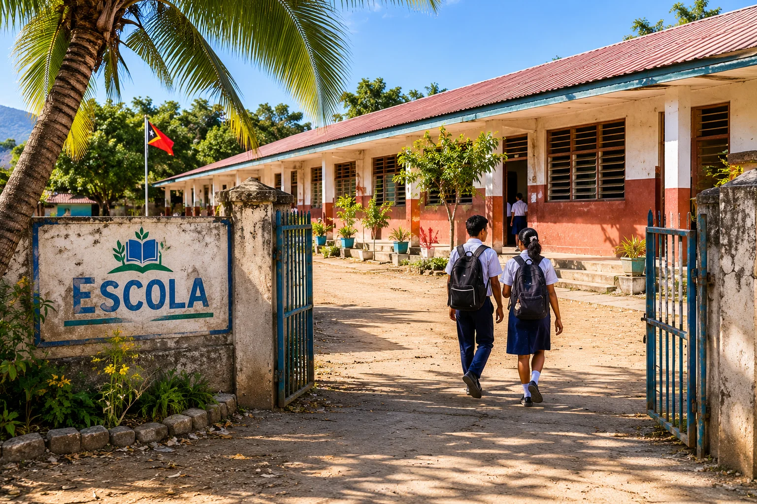 Public school sign in Dili