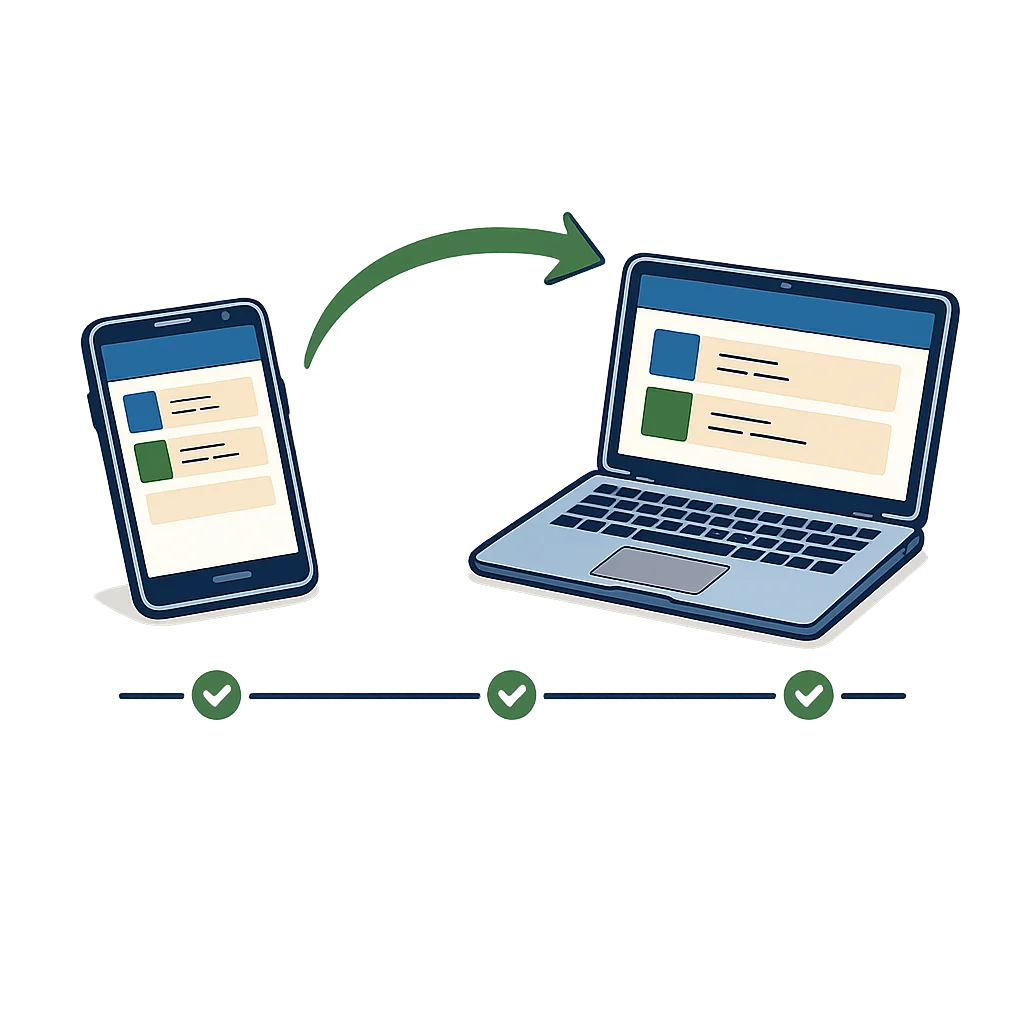 Phone and laptop showing upcoming features